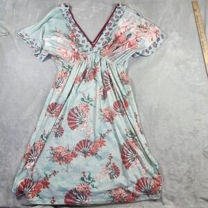 Smash! Kimono Sleeve Floral Print Stretch Mumu Dress V-Neck Grandmacore Retro XL